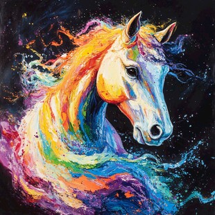 梦幻飞马无框画