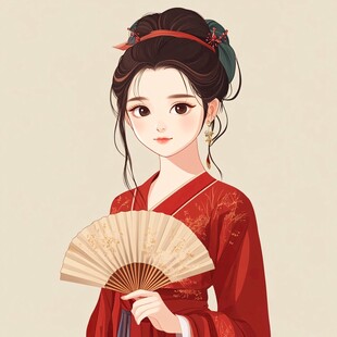 插画汉服女孩