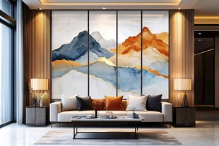 金线山脉客厅背景