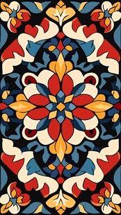 色块花古典图案组合