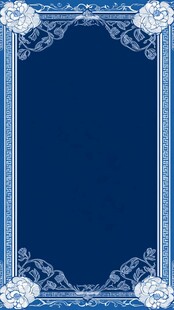 欧式花纹蓝色背板