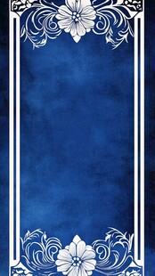 欧式花纹蓝色背板