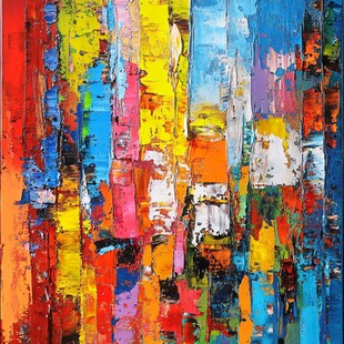 油画色块无框画