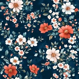 数码印花图案花卉