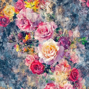 现代玫瑰花油画