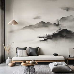 新中式巨幅山水壁纸