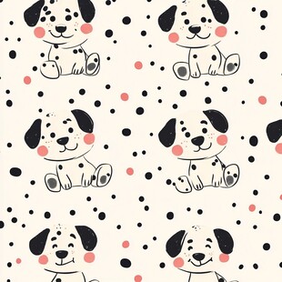 小碎花小狗布料图案