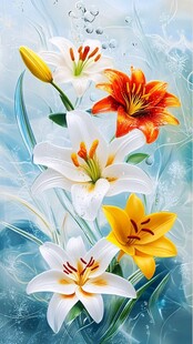 典雅百合花装饰画