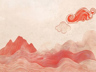 中式质感背景线条山