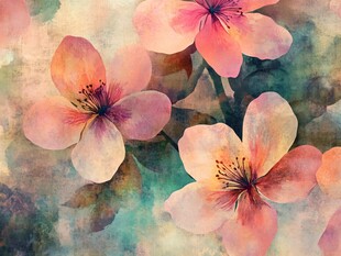 手绘水彩花卉无框画