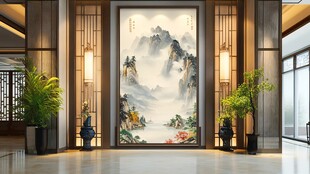 迎客松酒店客厅背景