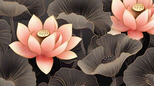 新中式莲花荷花