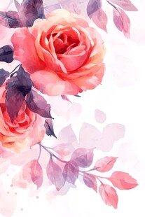 唯美水彩蔷薇花