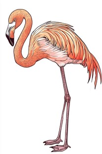 原创手绘火烈鸟