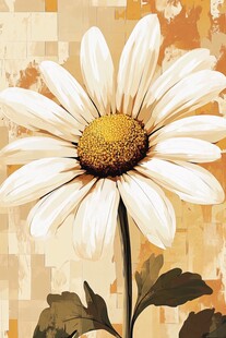 手绘菊花花卉装饰画