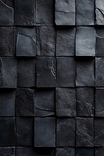 深蓝色拼接石片墙