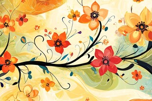 手绘创意百花壁纸