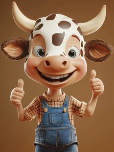 竖大拇指牛