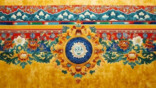 布达拉宫藻井彩绘