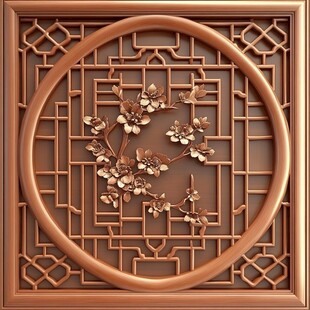 梅花窗花木质雕花