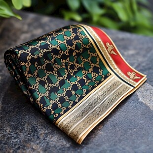 纳纱绣万字纹扇袋