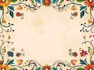 彩色民族风花草花卉