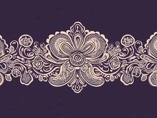 紫色花纹线条婚礼