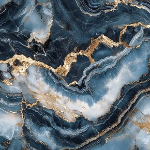 蓝色透光大理石装饰画