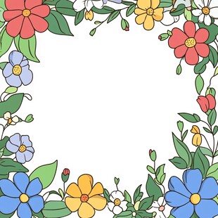 花草卡通边框