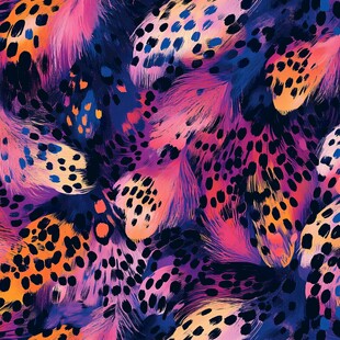 豹纹多彩纹理服饰服装