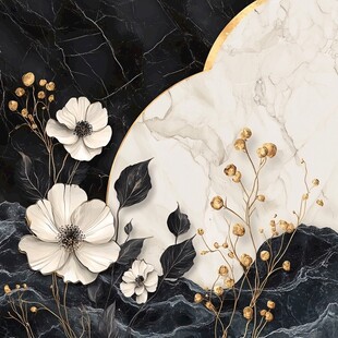 花好月圆包装插画