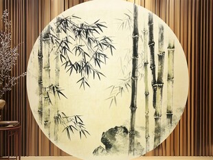 复古竹林背景墙