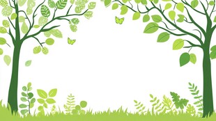 绿树边框