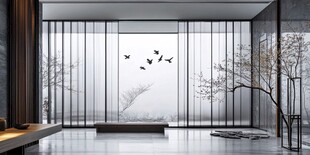 新中式芦苇山水意境