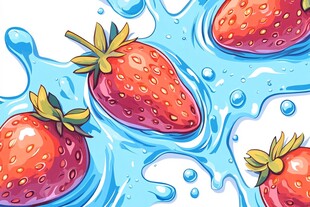 草莓汁插画
