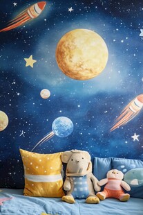 壁纸儿童卡通幻彩星星