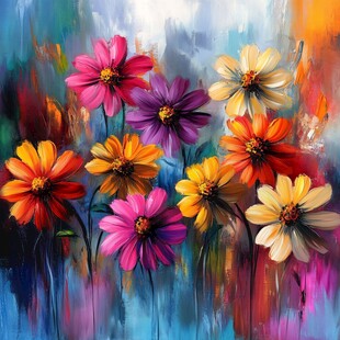 简约现代花卉油画