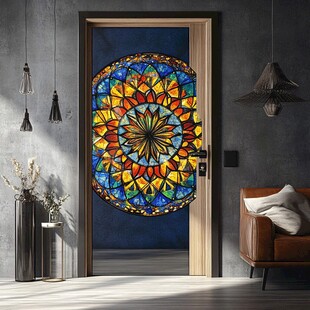 彩绘玻璃门