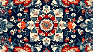 民族风花卉抽象花型