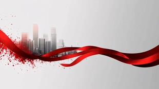 红色飘带高端地产背景