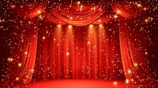 红色幕布舞台背景