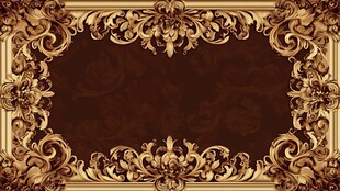 金色浮雕花纹边框