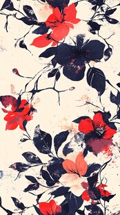 抽象底纹色水墨花