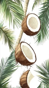 手绘夏威夷果插画