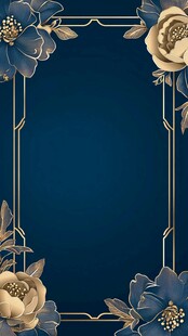 深蓝色浪漫深邃花纹