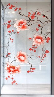 牡丹花艺术玻璃