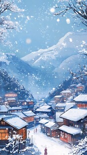 雪景古风插画