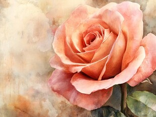 现代玫瑰花油画