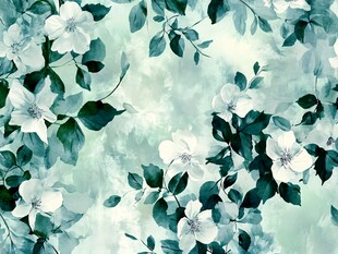 水彩梨花装饰画