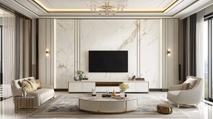 轻奢金线客厅背景